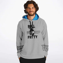Load image into Gallery viewer, Hoodie (Brushed Fleece) - Roll a Fatty (Fat Bike Hoody), New Grey Twill