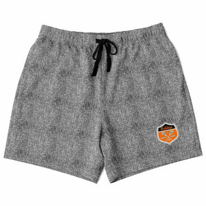 Shorts (Mens) w/pockets - Vintage Grey Tweed Lacrosse Shield