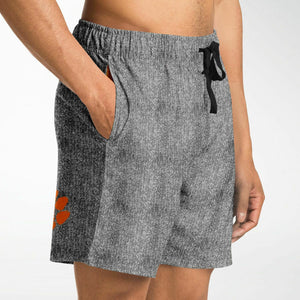 Shorts (Mens) w/pockets - Vintage Grey Tweed Lacrosse Shield