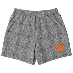 Shorts (Mens) w/pockets - Vintage Grey Tweed Lacrosse Shield