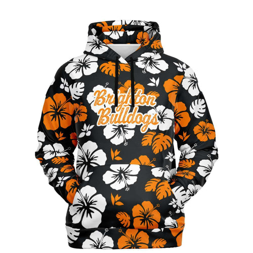 Hoodie (Brushed Fleece) - Brighton Bulldogs, OR/Blk/Wh Floral