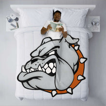 Load image into Gallery viewer, Bulldog - cutout blanket with microfiber fleece lining.