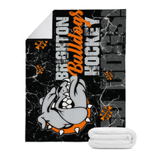 Load image into Gallery viewer, Micro-Fleece/Premium Suede Fabric Blanket - Bulldogs Hockey Electric Bones
