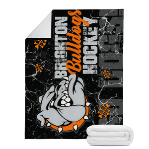 Micro-Fleece/Premium Suede Fabric Blanket - Bulldogs Hockey Electric Bones