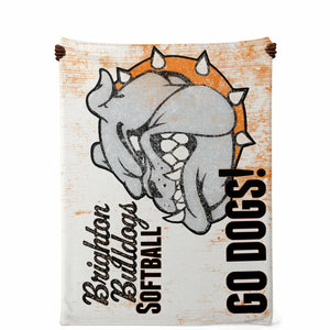 Double Ply Micro Mink + microfiber fleece liner - Orange, Brighton Softball