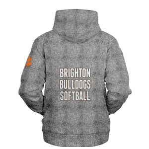 Hoodie (Brushed Fleece) - Brighton Softball Shield, Vintage Grey Twill