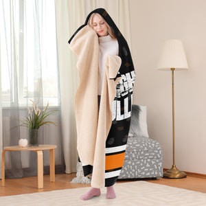 Hooded Blanket - light tan wool like liner, poly suede exterior, Brighton Bulldogs
