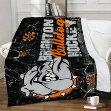 Load image into Gallery viewer, Micro-Fleece/Premium Suede Fabric Blanket - Bulldogs Hockey Electric Bones